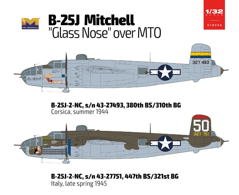 1/32 B-25J Mitchell Glass Nose Over MTO by HONG KONG MODELS #01E024