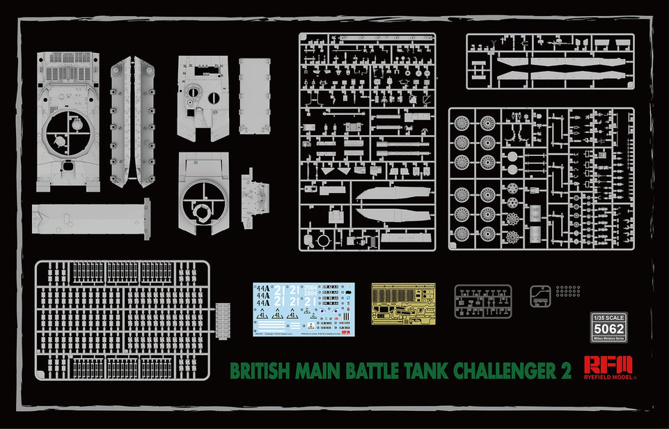 RyeField RM5039 1/35 BRITISH Main Battle Tank CHALLENGER 2 with Movable Tracks