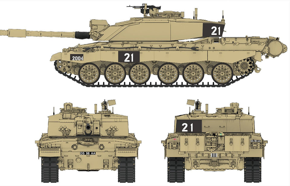 RyeField RM5039 1/35 BRITISH Main Battle Tank CHALLENGER 2 with Movable Tracks