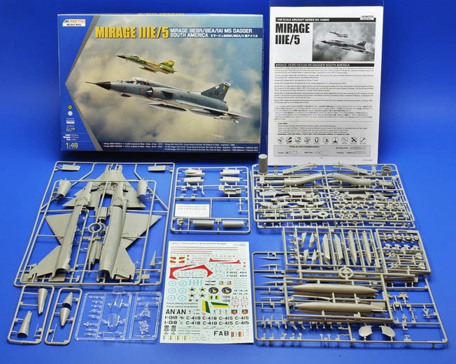 1/48 MIRAGE III EBR/ III EA/ IAI M5 DAGGER SOUTH AMERICA KINETIC K48052
