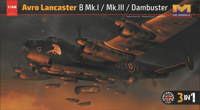 1/32 AVRO Lancaster RCAF w/ H2-S Rader/Bomber/Dambuster 3-in-1 kit by Hong Kong Model