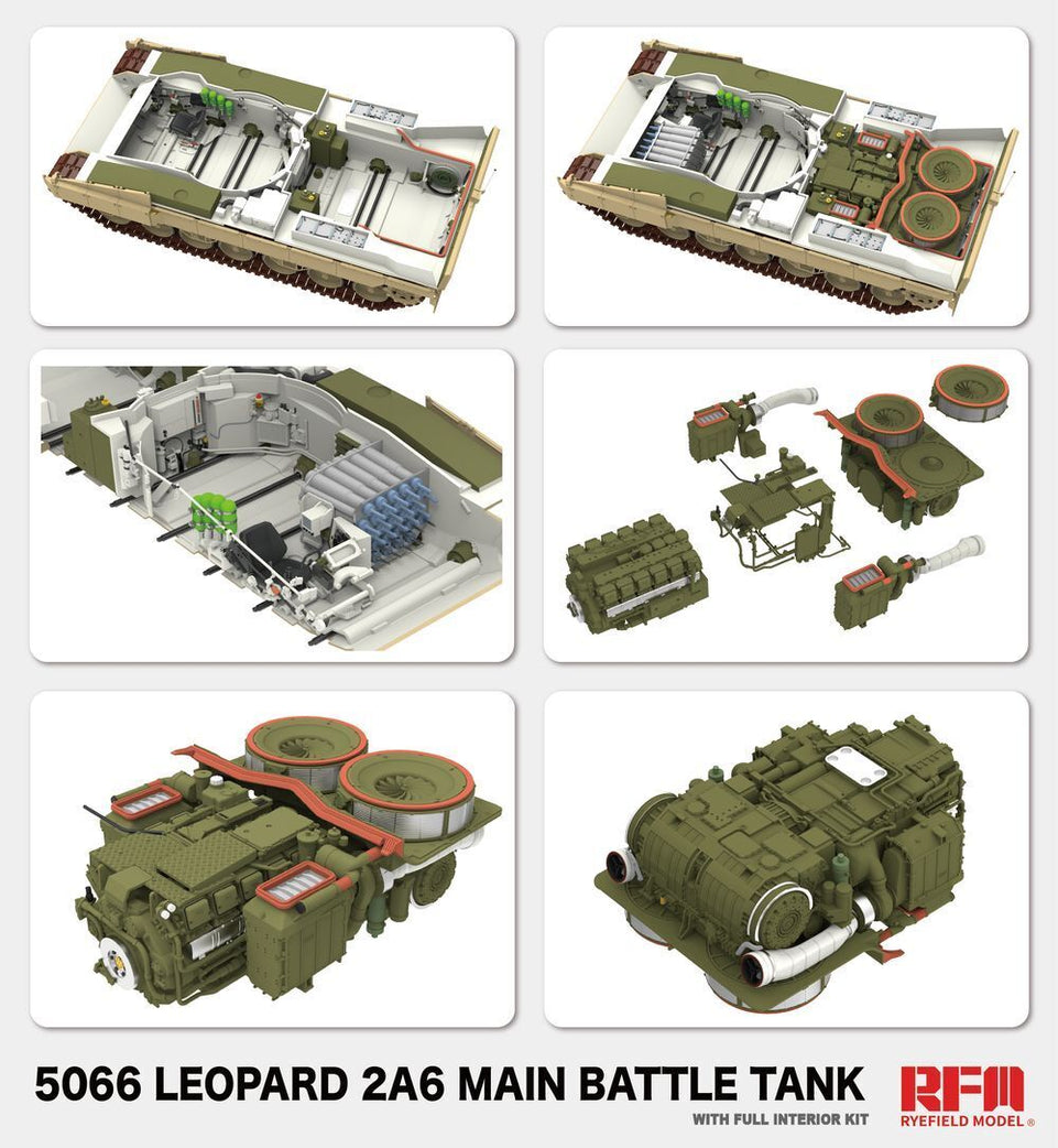 1/35 German Leopard 2A6 – Full Interior, Moveable Wheels and Tracks