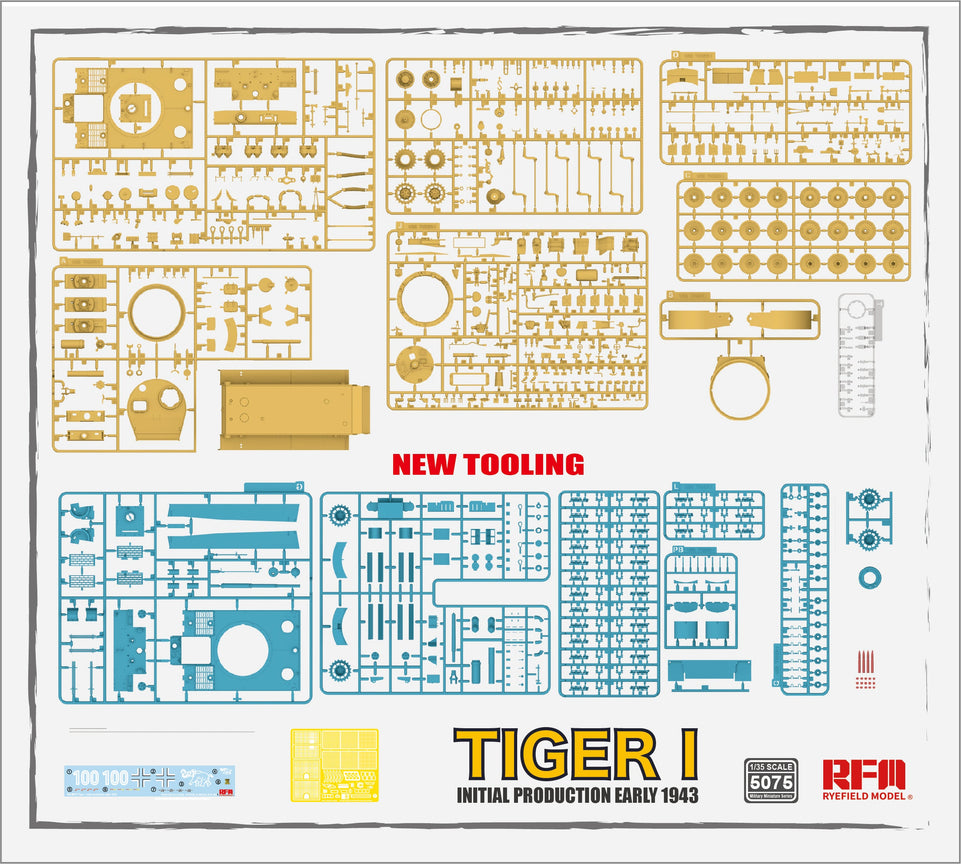 Rye Field RM5075 1/35 Tiger I Initial Production w/ Workable Mirror Tracks