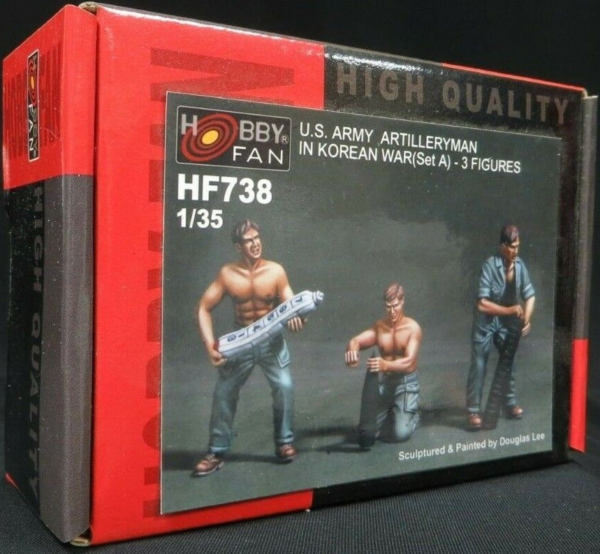 1/35 U.S. ARMY ARTILLERY MAN IN KOREAN WAR (3 Figs Set) BY HOBBY FAN #738
