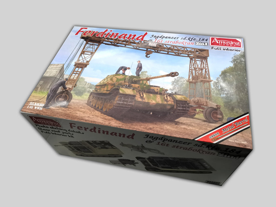 Amusing Hobby 35A030 1/35 Sd.Kfz.184 Ferdinand & strabokran 2 in1 Kit