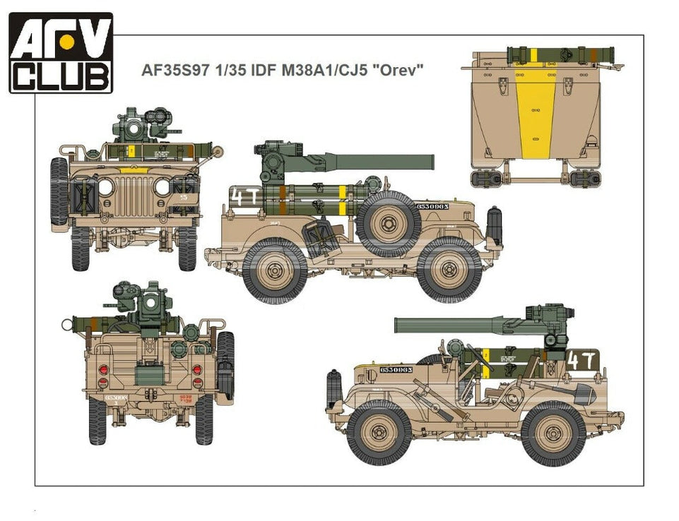 1/35 IDF 1/4 TON 4x4 M38A1/CJ05 ANTI-TANK MISSILE VEHICLE BY AFV CLUB AF35S97
