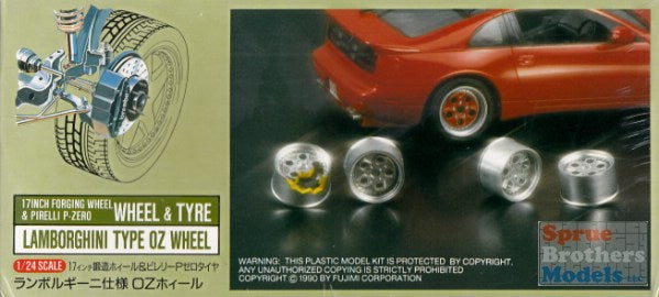 1/24 LAMBORGHINI OZ TYPE RACING WHEEL & TIRE SET (METAL)