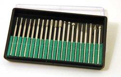 20 PCS DIAMOND BURR SET(3/32 SHANK-MEDIUM GRIT)