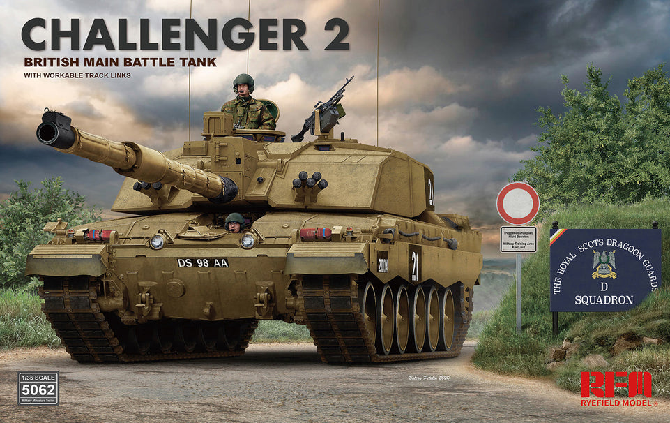 RyeField RM5039 1/35 BRITISH Main Battle Tank CHALLENGER 2 with Movable Tracks