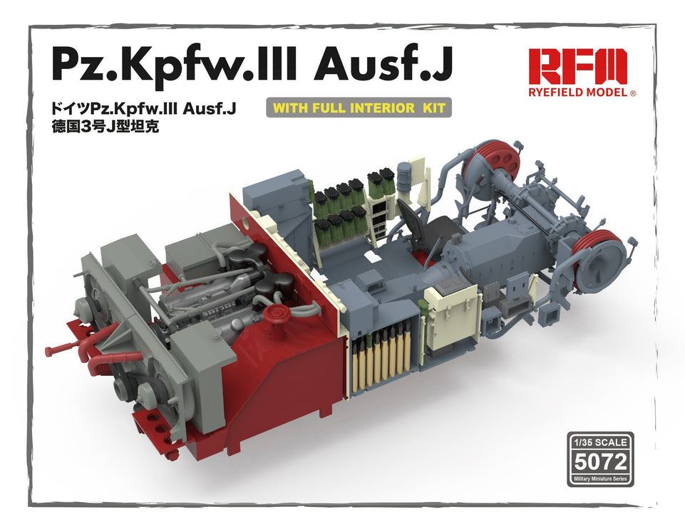 1/35 Pz. Kpfw. III Ausf.J with full interior and individual track links by RyeField Models