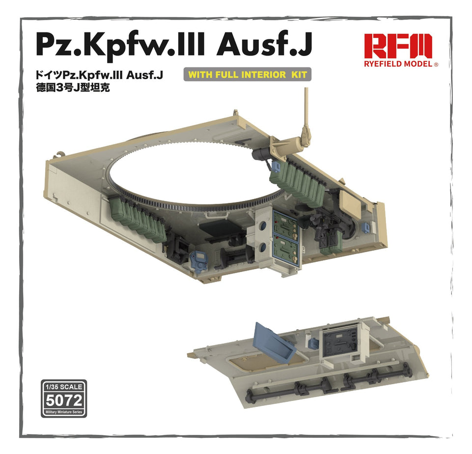 1/35 Pz. Kpfw. III Ausf.J with full interior and individual track links by RyeField Models