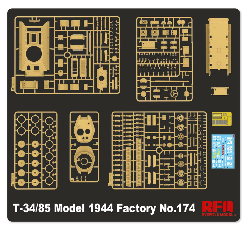1/35 T34/85 Model 1944 Factory No.174 w/ Section Tracks by RyeField Model
