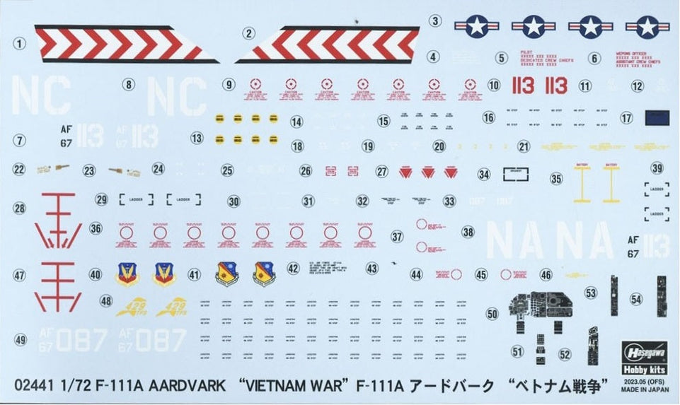 1/72  F-111A AARDVARK “Vietnam War” HASEGAWA 02441