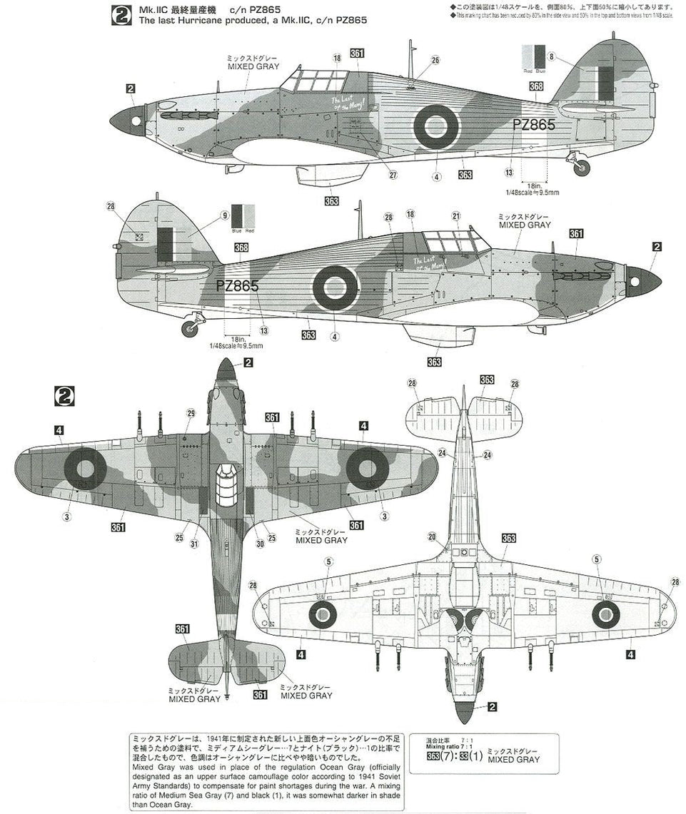 1/48 RAF Hurricane Mk.IIC with resin tires