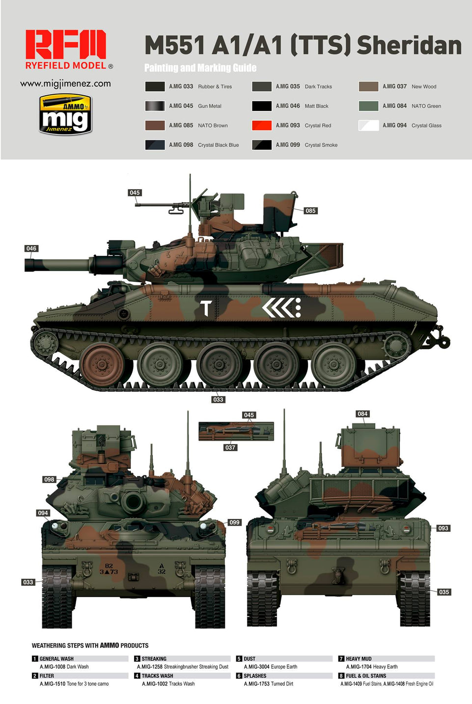 1/35 U.S. M551A1/M551A1 TTS Sheridan RYEFIELD MODEL 5020