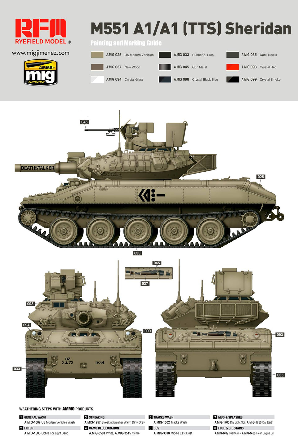 1/35 U.S. M551A1/M551A1 TTS Sheridan RYEFIELD MODEL 5020