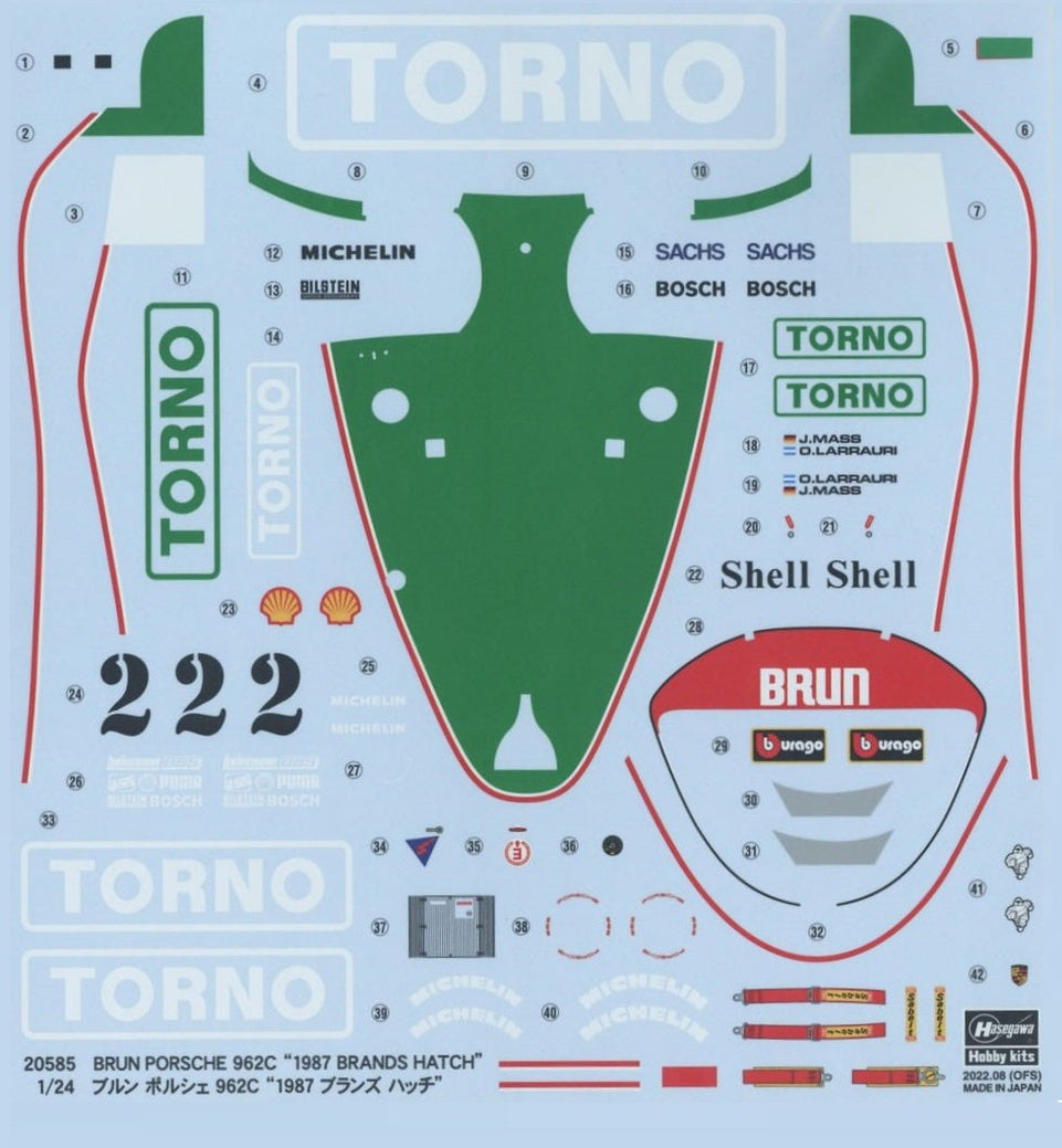 Hasegawa 1/24 BRUN PORSCHE 962C “1987 BRANDS HATCH”, Group C Racing