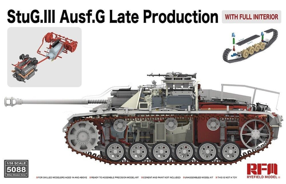 1/35 WWII StuG III Late Production w/ Full Interior and Moveable Tracks