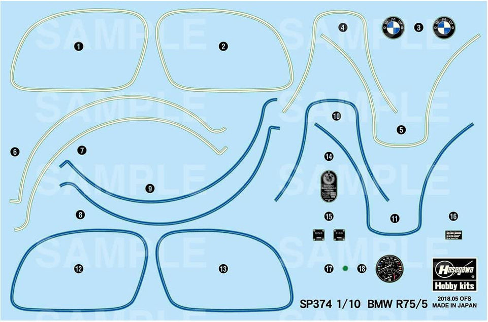 1/10 BMW R75/5 MOTORCYCLE by HASEGAWA 52174