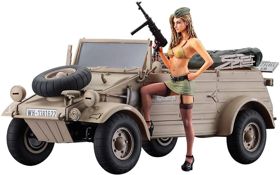 1/24 PKW.K1 KUBEL WAGEN TYPE 82 (BALLOON TIRE) with BLOND GIRL'S FIGURE BY HASEGAWA 52273