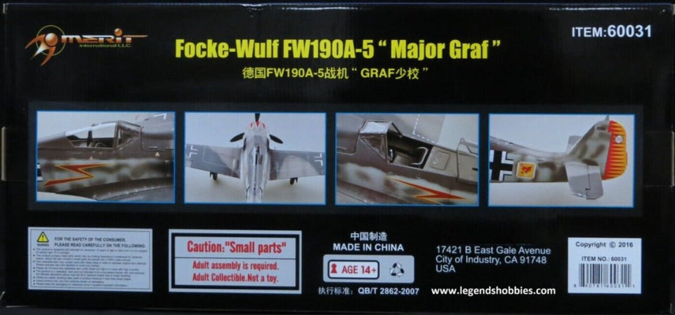 1/18 FOCKE-WULF FW190 A-5 "MAJOR GRAF" BY MERIT INTERNATIONAL USA