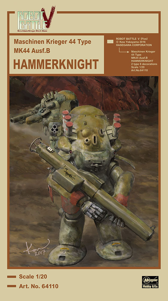 1/20 Maschinen Krieger Robot Battle V Type 44 Heavy Armor Combat Suit MK44B Hammer Knightby Hasegawa