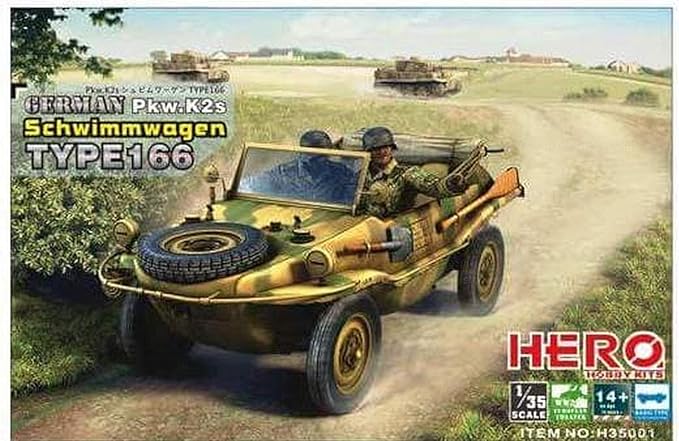 German Pkw.K2s Schwimmwagen Type 166 Hero Hobby Kits | No. H35001 | 1/35