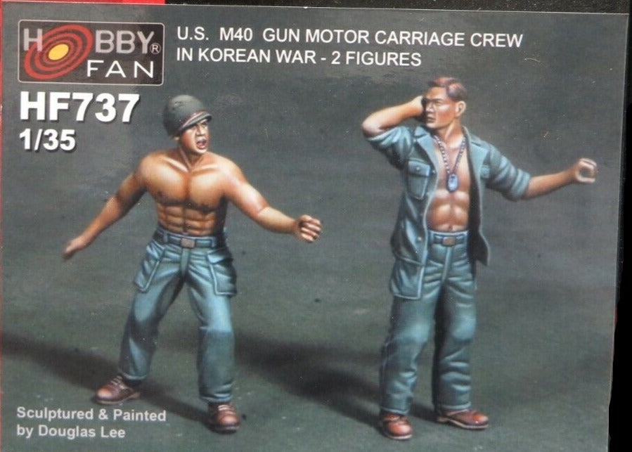 1/35 U.S. M40 GUN MOTOR CARRIAGE CREW KOREAN WAR - 2 FIGURES BY HOBBY FAN #737