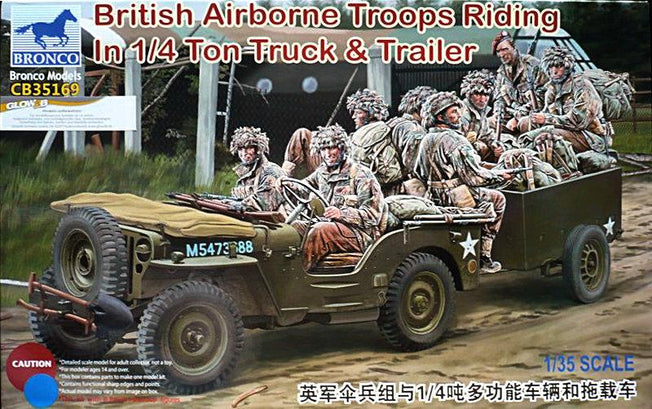 1/35 BRITISH AIRBORNE TROOPS RIDING IN 1/4 TON TRUCK/TRAILER