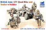 1/35 BRITISH ARMY ATV QUAD BIKE AND TRAILER W/SOLDIER BRONCO MODELS CB35207