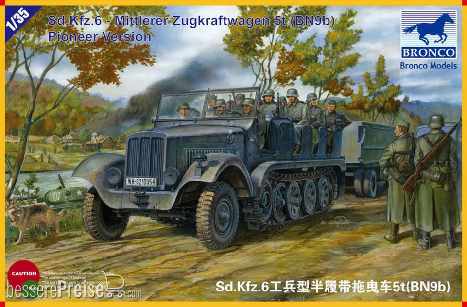 1/35 SD.KFZ.6 - MITTLERER ZUGKRAFTWAGEN 5T (BN9B) PIONEER VERSION BRONCO MODELS CB35041