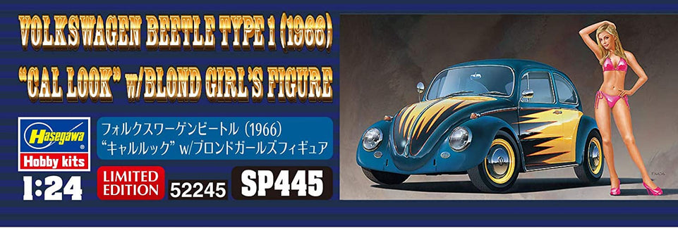 HASEGAWA 1/24 Volkswagen Beetle Type 1 (1966) "Cal Look" with Blonde Girl Figure