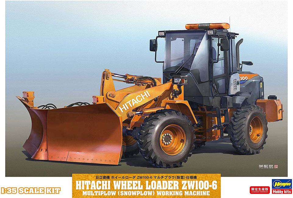 1/35 HITACHI WHEEL LOADER ZW100-6 MULTIPLOW (SNOWPLOW) WORKING MACHINE by HASEGAWA