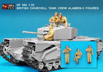 1/35 BRITISH CHURCHILL TANK CREW ALAMEIN-3 FIGURES