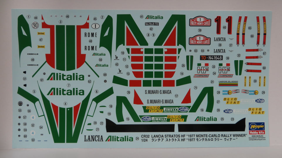 Hasegawa HAS25232 1/24 Lancia Stratos HF '1977 Monte-Carlo Rally Winner"