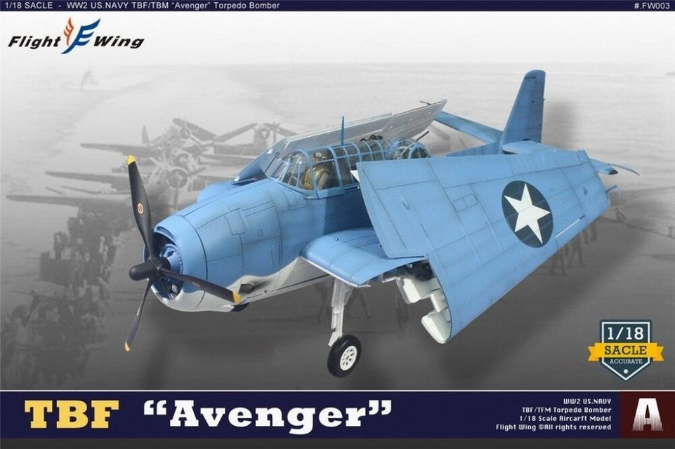 1/18 TBF Avenger, " Battle of Midway" Squadron VT-8, 1942 (FW003A)