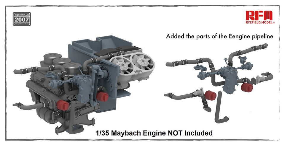 Rye Field RM2007 - Upgrade Solution for 1/35 Tiger I Maybach Engine