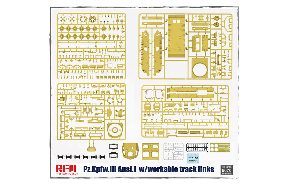 1/35 WWII Pz. Kpfw. III Ausf.J  with individual track links RyeField Model RFM-RM5070