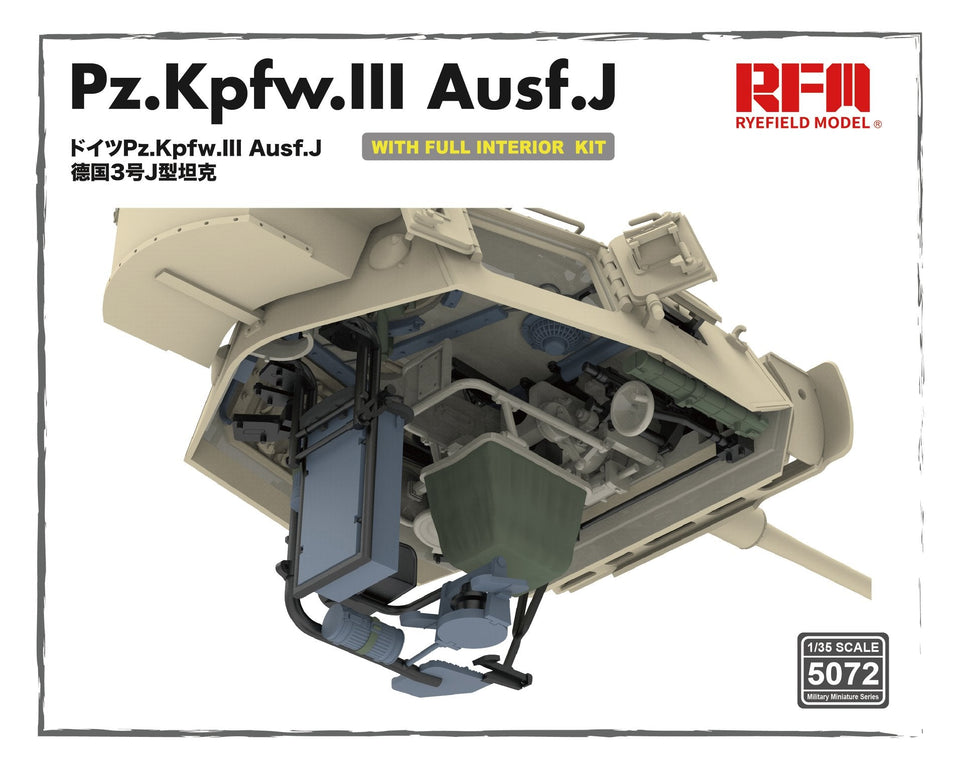 1/35 Pz. Kpfw. III Ausf.J  with full interior and individual track links by RyeField Models