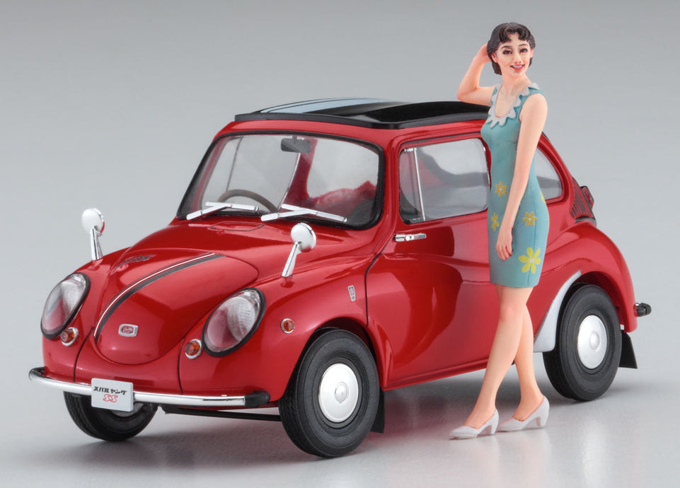 1/24 Subaru 360 Young-SS with 60's Fashion Girl Figure