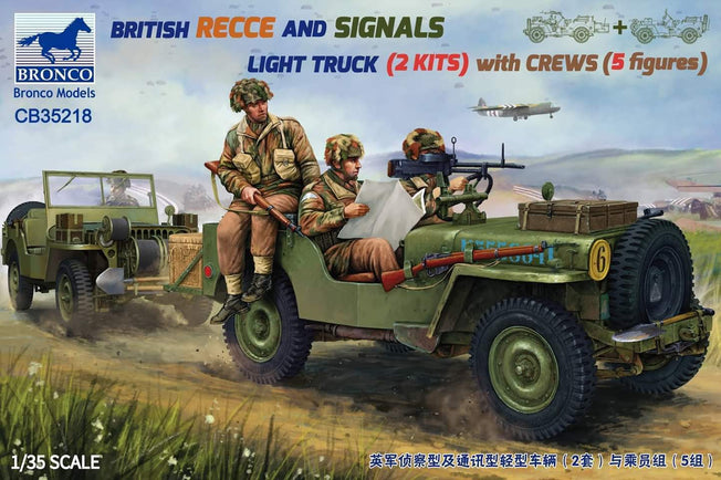 1/35 BRITISH PECCE AND SIGNALS LIGHT TRUCK (2 KITS) WITH CREWS (5 FIGURES) BY BRONCO MODELS