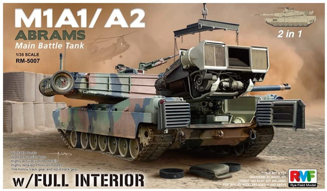 1/35 M1A1 ABRAMS W/FULL INTERIOR 2 IN 1 (RYM FIELD MODE RYEFIELD MODEL 5007