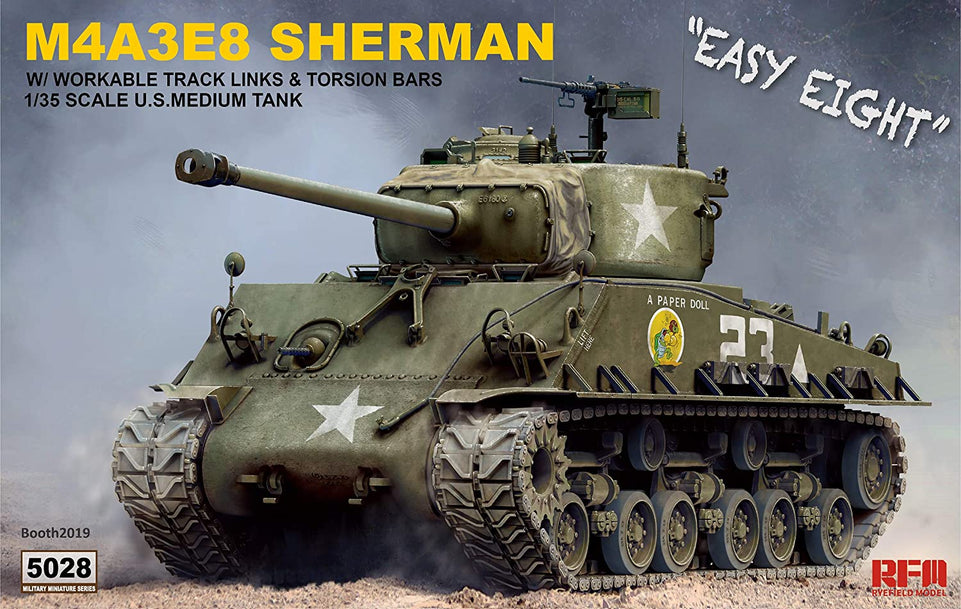 1/35 SHERMAN M4A3E8 WITH WORKABLE TRACK LINKS RYEFIELD MODEL