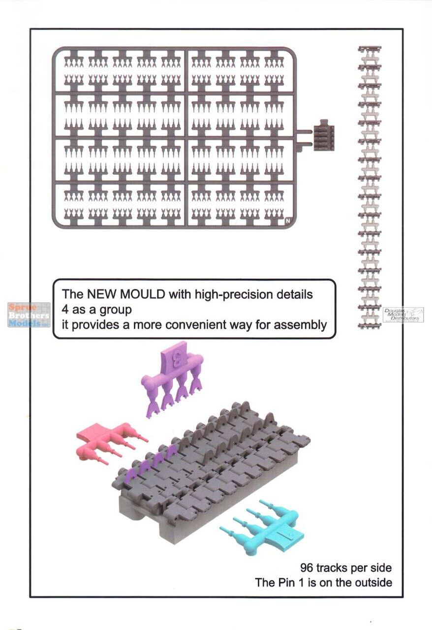 1/35 INJECTION MOLDED WORKABLE TRACK LINKS FOR TIGER I LATE RM5017U