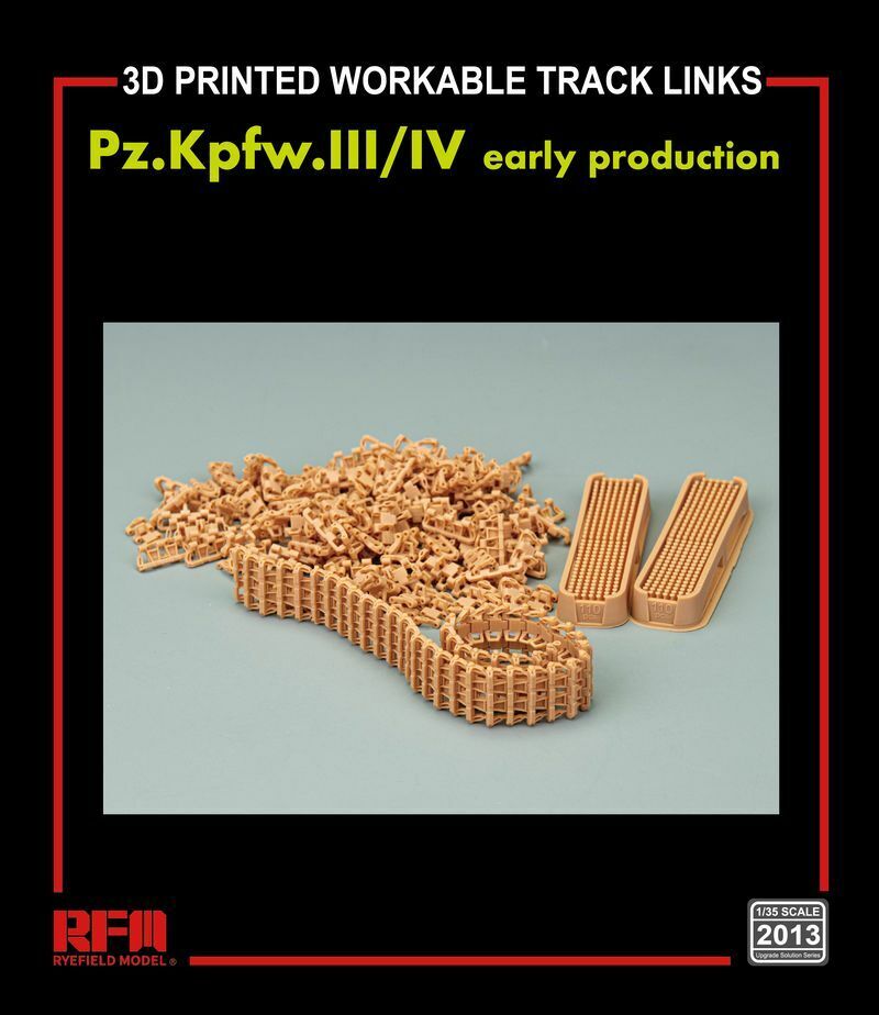 1/35 3D PRINTED WORKABLE TRACK LINKS PZ.KPFW.III/IV EARLY TYPE RM2013